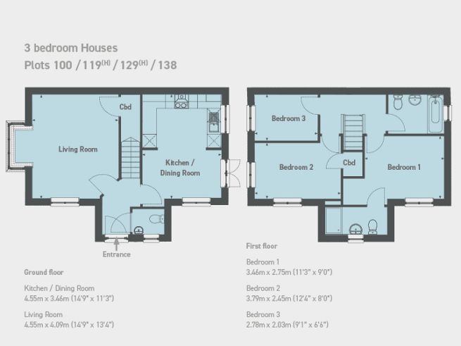 Floor plan 3 bedroom house - artist's impression subject to change